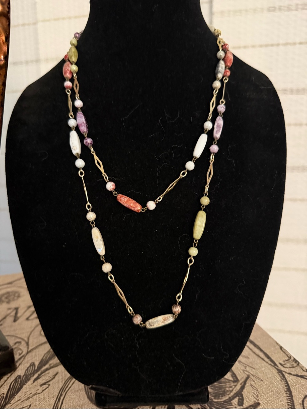 Vintage Beaded Layered Necklace